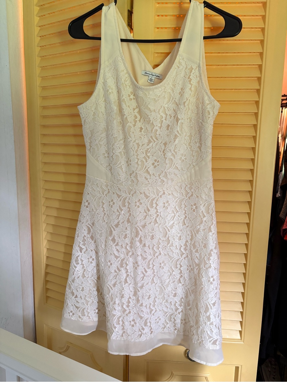 American Eagle Outfitters Ivory Lace Mini Dress